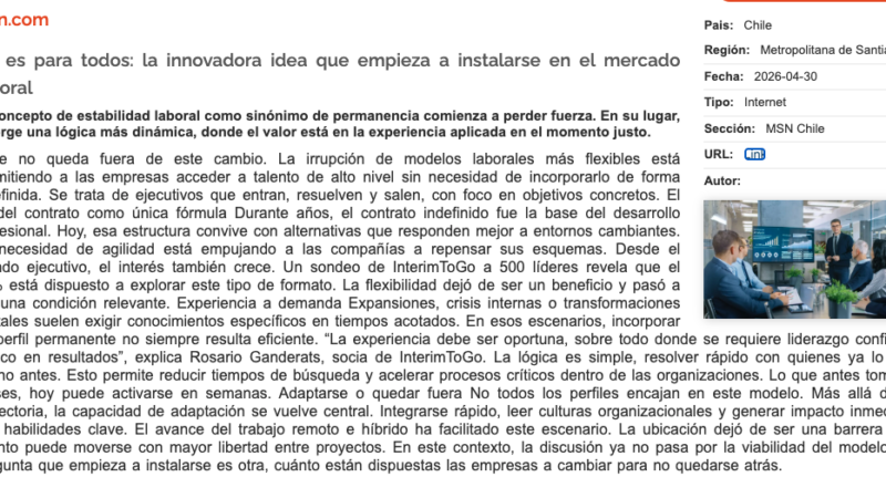 Innovacion en el mercado laboral chileno